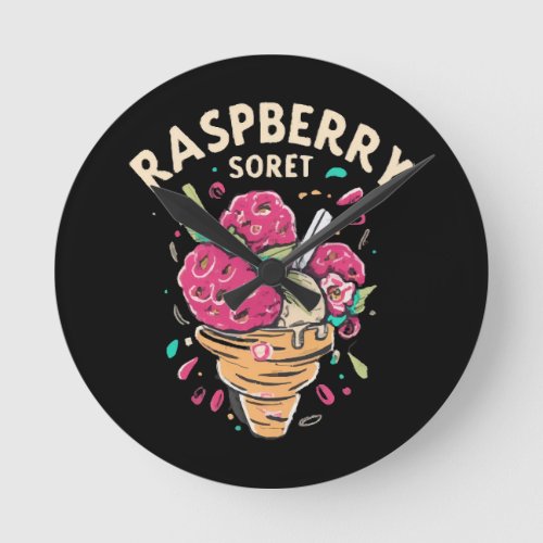 Raspberry Sorbet Round Clock