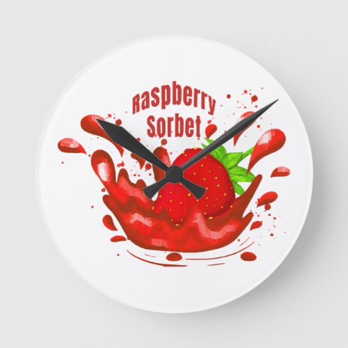 Raspberry Sorbet Round Clock