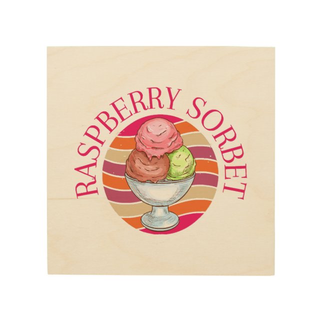 Raspberry Sorbet Wood Wall Art (Front)