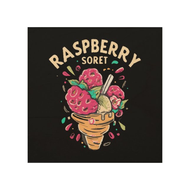 Raspberry Sorbet  Wood Wall Art (Front)
