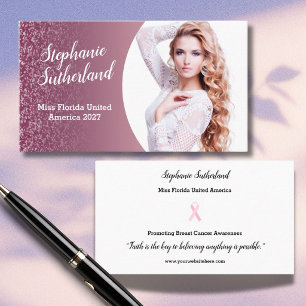 Raspberry Sparkle Pageant Title Business Card