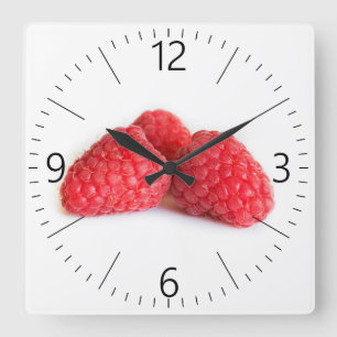 Raspberry Square Wall Clock
