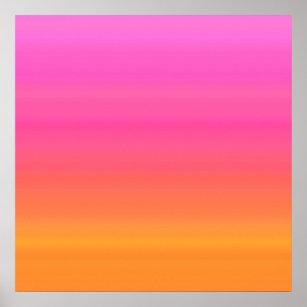 Pink Orange Yellow Gradient Art Wall Decor Zazzle