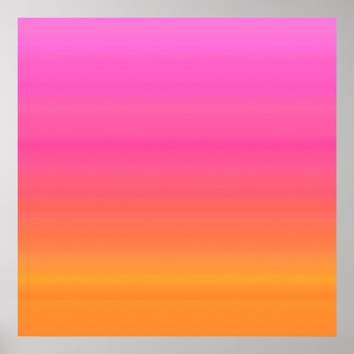 Raspberry Sunset Gradient _ Pink Yellow Orange Poster