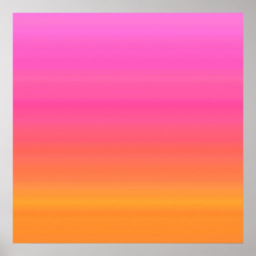 Raspberry Sunset Gradient - Pink Yellow Orange Poster | Zazzle