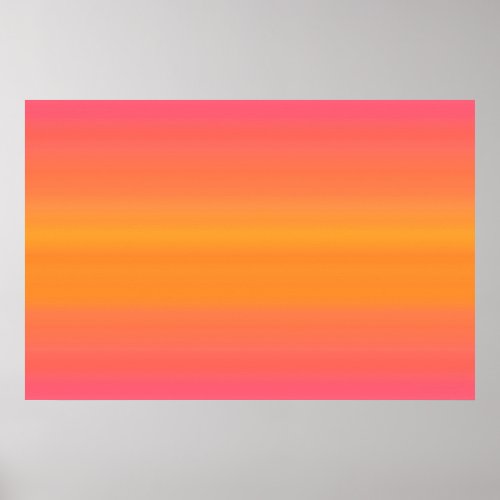 Raspberry Sunset Gradient _ Pink Yellow Orange Poster