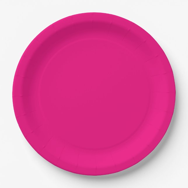 Raspberry Swatch Match Paper Plates (Front)