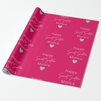 Raspberry Sweet 16 Personalized Birthday Wrapping Paper