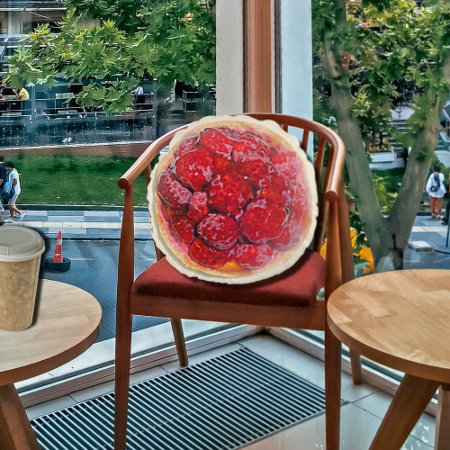 Raspberry Tart - Painting Round Pillow