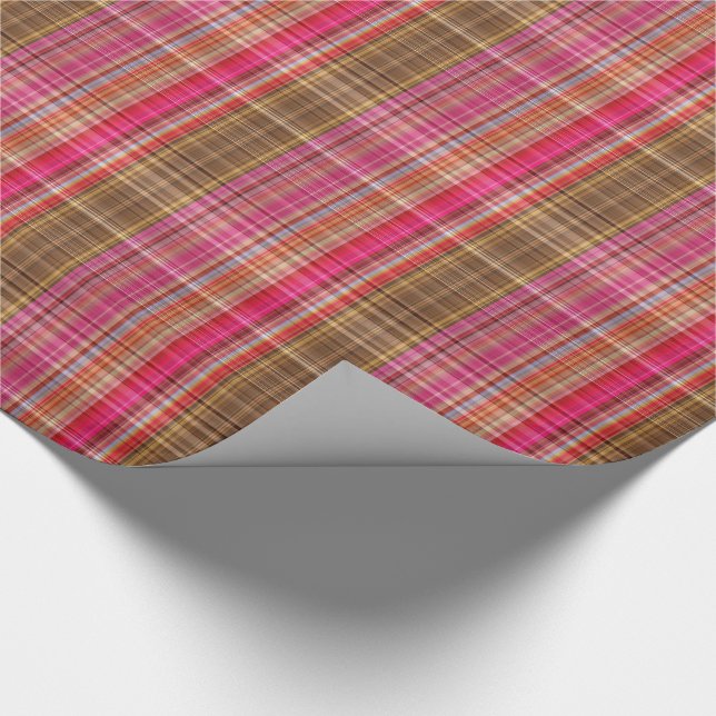 Raspberry Tartan Plaid Wrapping Paper (Corner)