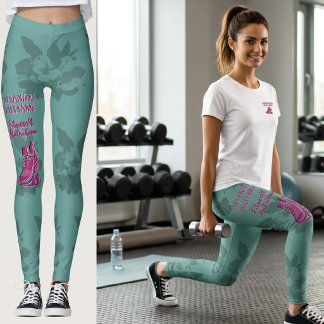 Raspberry Teal Flourished Fitness & Nutrition Leggings