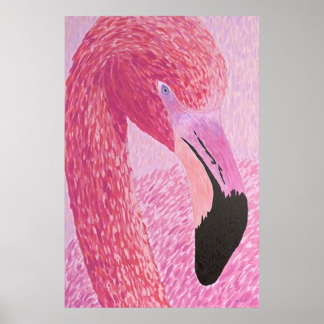 Raspberry the Flamingo - by Just Dahl Poster (Front)