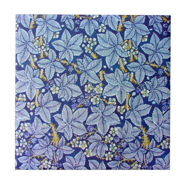 Raspberry Tree, William Morris Ceramic Tile (Front)