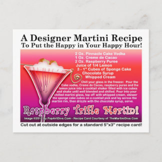 Raspberry Trifle Martini Recipe Postcard