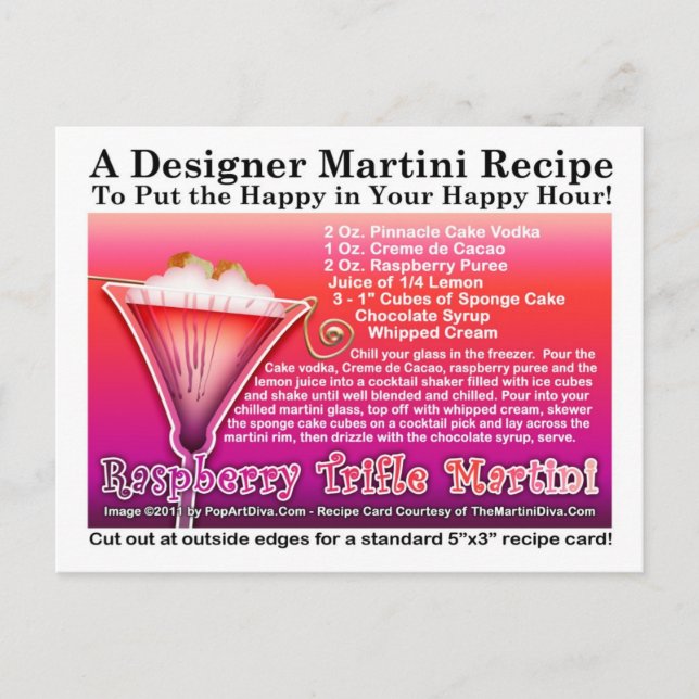 Raspberry Trifle Martini Recipe Postcard (Front)