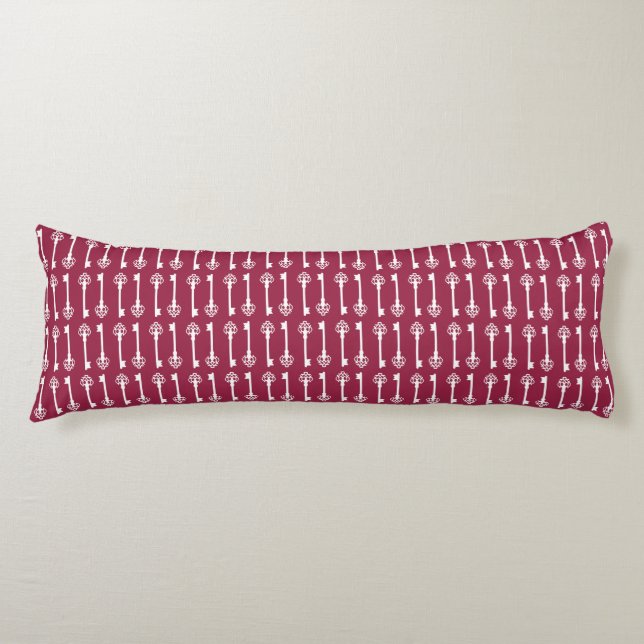 Raspberry Victorian Keys Body Pillow (Front)