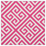 Raspberry White Med Greek Key Diag T Pattern #1 Fabric