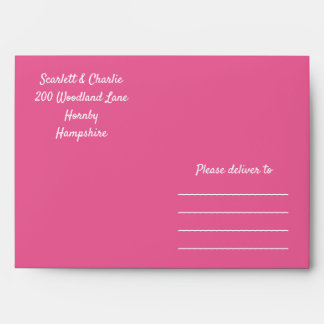 Raspberry Wildflower - wedding envelope