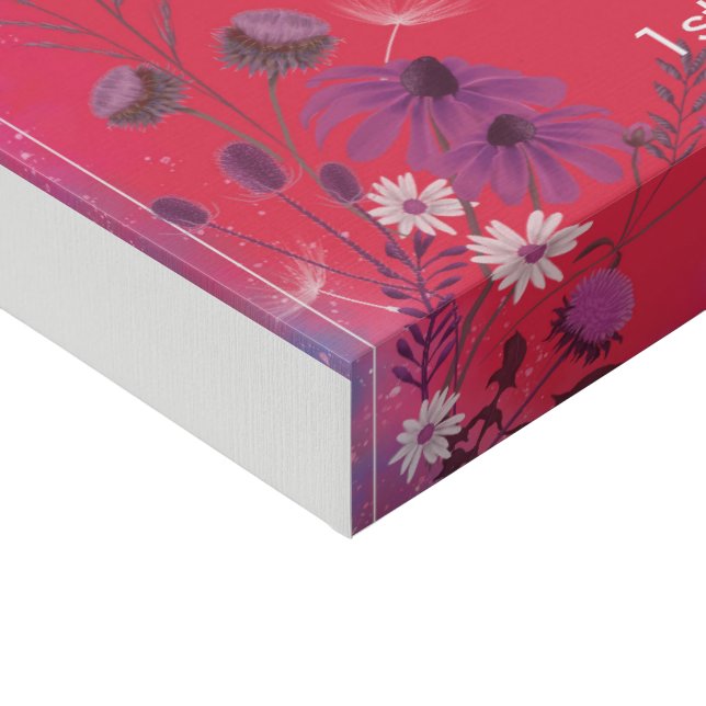 Raspberry Wildflowers - Wedding Guest Faux Canvas Print (Corner)