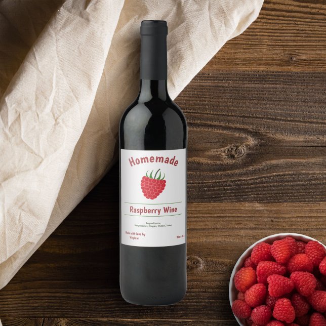 Raspberry Wine Bottle Label Sticker (Raspberry Wine Bottle Label Sticker)