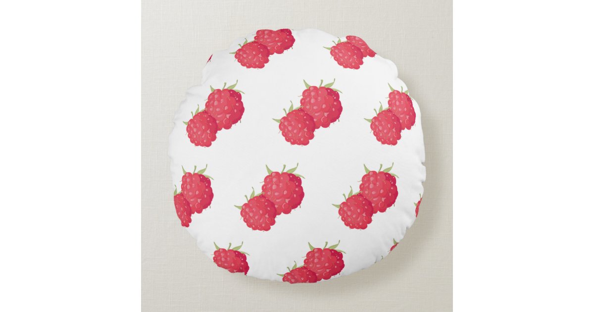 Raspberrys Round Pillow | Zazzle