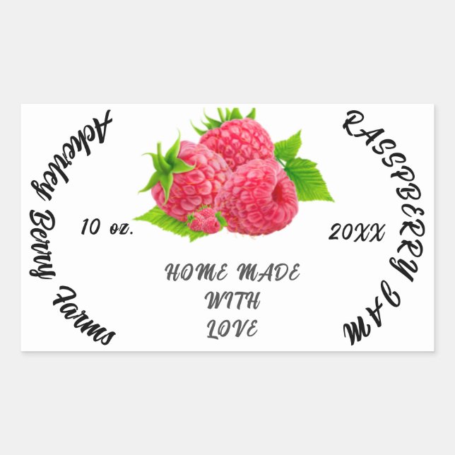 Rasspberry Jam Preserves Personalized Classic  Cla Rectangular Sticker (Front)
