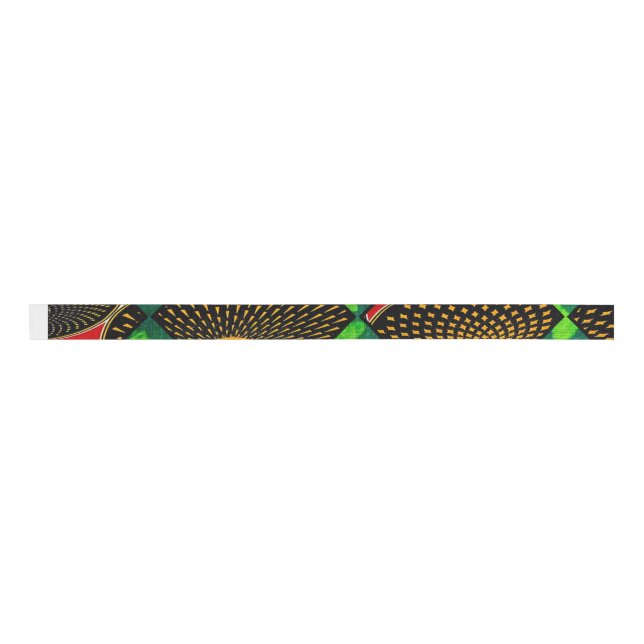 Rasta  African Print Grosgrain Ribbon (Front)