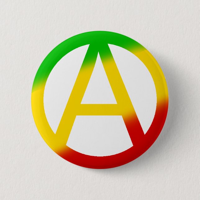 Rasta Anarchy Symbol Button (Front)