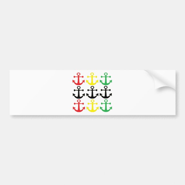 Rasta Anchors Bumper Sticker (Front)