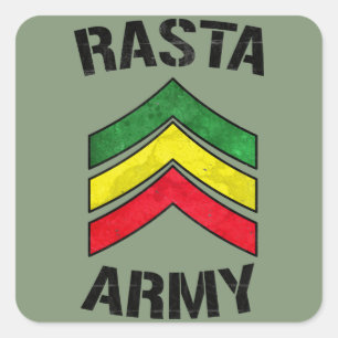 Rasta army square sticker