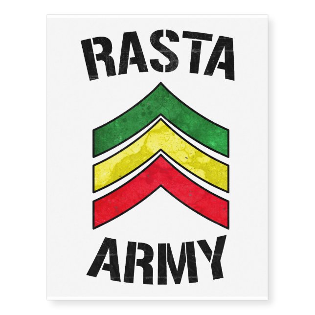 Rasta army temporary tattoos (Front)