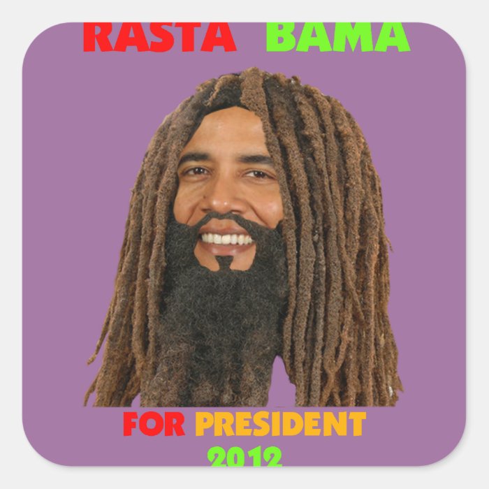 Rasta Bama, President Obama in Dreadlocks Stickers