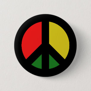 Rasta Ban The Bomb CND Peace Symbol Pinback Button