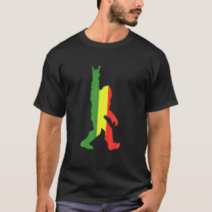 Rasta Bigfoot Rock and Roll for Sasquatch Believer T-Shirt