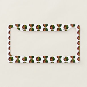 Rasta black girl woman afro red yellow green license plate frame