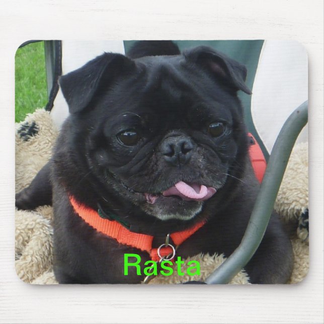 Rasta black PUG Mouse Pad (Front)