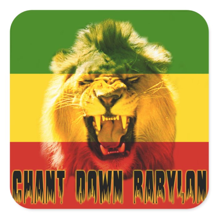 Rasta Chant Down Babylon Lion Sticker