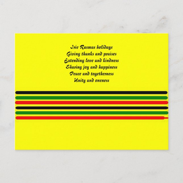 rasta christmas postcards-irie rasmas postcard (Front)