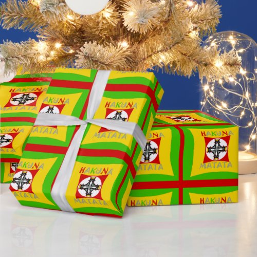 Rasta Color Red Golden Green Wrapping Paper