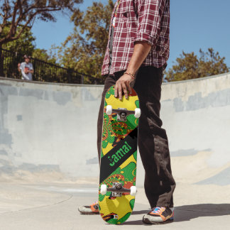 Rasta Colored Abstract Dd Brand Skateboard