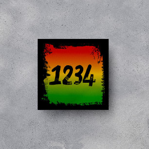 Rasta Colored Address House Numbers Sign Ceramic Tile