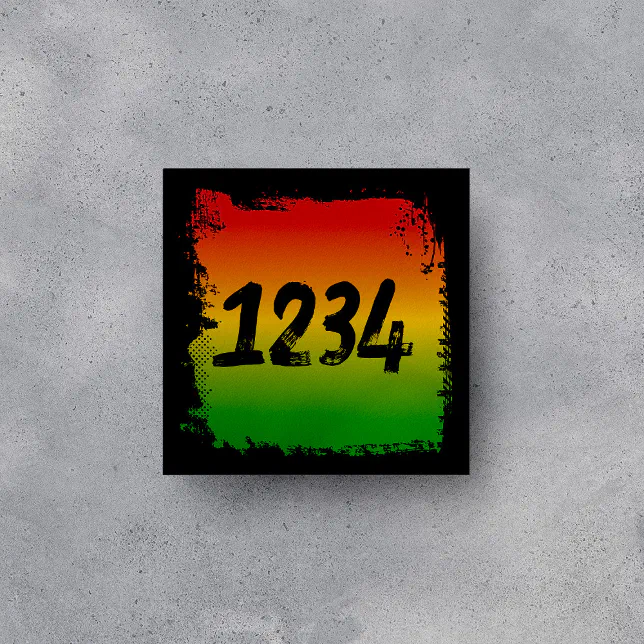 Rasta Colored Address House Numbers Sign Ceramic Tile | Zazzle