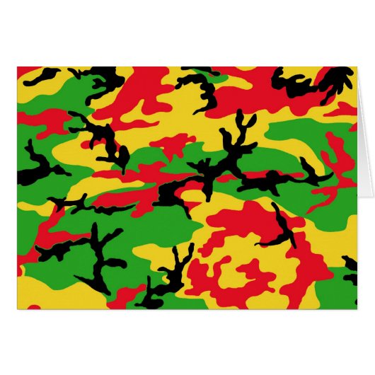 Rasta Colored Camouflage Cards (Front Horizontal)