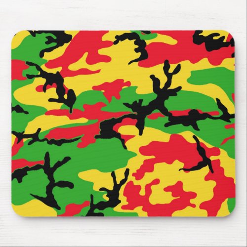 Rasta Colored Camouflage Mouse Pad