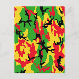 Rasta Colored Camouflage Postcard