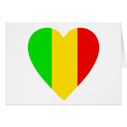Rasta Colored Heart Cards (Front Horizontal)