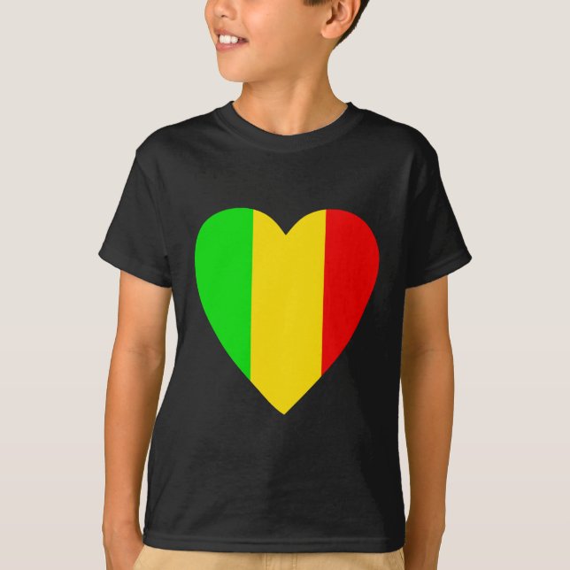 Rasta Colored Heart T-Shirt (Front)