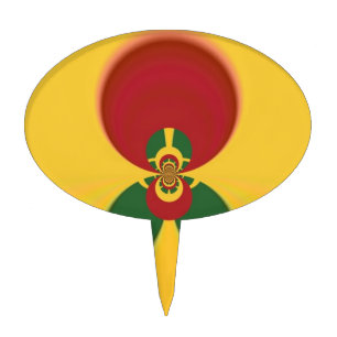 Rasta Colors Abstract Art Print Cake Topper