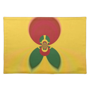 Rasta Colors Abstract Art Print Cloth Placemat