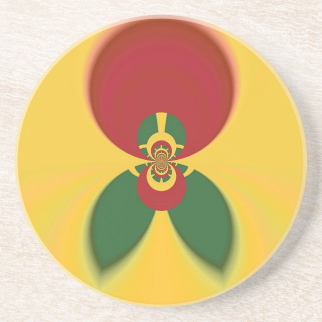 Rasta Colors Abstract Art Print Coaster (Front)